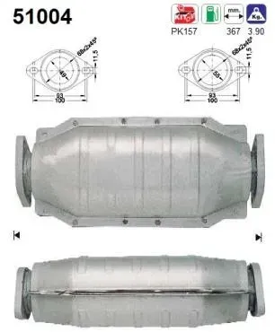 AS Katalysator  für DAIHATSU 1845087601 51004