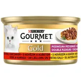 Purina Gourmet Gold Katzenfutter Doppelte Freude Rind und Huhn 85g