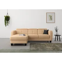 sit&more Ecksofa SIT & MORE "Belluci L-Form", braun (macciato), B:247cm H:85cm T:170cm, Sofas, Ecksofa, inklusive Federkern, wahlweise mit Bettfunktion und Bettkasten