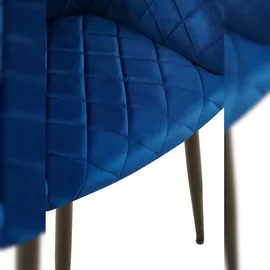 CLP Esszimmerstuhl Monett Samt dunkelblau/Metall matt schwarz