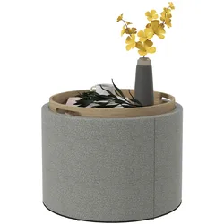 HOMCOM Polsterhocker Leinen, MDF