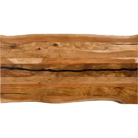 MASSIVMOEBEL24.DE Baumtisch Akazie 240 x 76 x 100 cm natur lackiert/schwarz