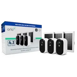 Arlo Essential 2 2K Outdoor Kamera-Set mit Solarpanel - 3er Set weiß