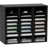 Vevor Briefablage Schreibtisch Organizer 997 x 305 x 680 mm, 2,3–5,6 cm Einstellbar A4 Stapelbar Quer, Papierablage, Aufbewahrung Schreibtisch Ablagesystem Organisation, Ablage (Schwarz, 3 x 8 Fächer)
