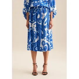 Seidensticker Midirock Damen Paisley Blau/Weiß 34