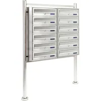 Wiltec 12er Briefkastenanlage Edelstahl Weiß