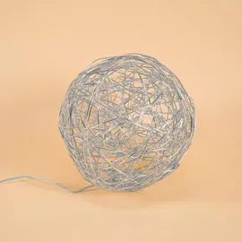 esotec Solar Deko-Drahtkugel ⌀ 25 cm warmweiß mit 50 LEDs ALU wetterfest 102115