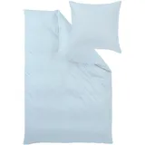 Curt Bauer Uni Mako-Satin Bettwäsche 155x220 cm + 80x80 cm | azur - blau