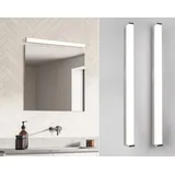 Trio LED Badezimmer Wandleuchten 2er Set in Chrom - Spiegelleuchten, Breite 80cm Spiegelleuchte seitlich - Badlampen