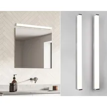 Trio LED Badezimmer Wandleuchten 2er Set in Chrom - Spiegelleuchten, Breite 80cm Spiegelleuchte seitlich - Badlampen