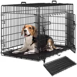 Tectake Hundekäfig-Gitterbox klappbar Schwarz