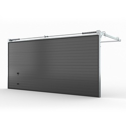 Garagentor 5 m breit, mit Motor, Doppelgarage, 5000 x 2000 mm, Woodgrain, RAL 7016 Anthrazitgrau, individuell konfigurieren