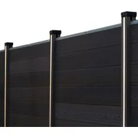 Home Deluxe Nutleiste mit Solar LED Beleuchtung CALLUX STRIPE - Menge: 4 | LED Nutleiste Gummi, Gummi Nutleiste mit LED, flexible Nutleiste LED - Schwarz