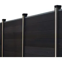 Home Deluxe Nutleiste mit Solar LED Beleuchtung CALLUX STRIPE - Menge: 4 | LED Nutleiste Gummi, Gummi Nutleiste mit LED, flexible Nutleiste LED - Schwarz