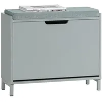 SoBuy Schuhbank Grau, Holzwerkstoff, Metall, 60x52x24 cm Garderobe, Garderobenbänke,