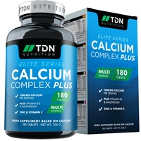 Calcium und Vitamin D Tabletten - 180 Tabletten - Hochwertiger 1000mg Calcium-Komplex mit Vitamin D3, Magnesium, Zink und Vitamin C - Unterstützt Knochen, Knorpel und Muskeln