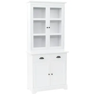 vidaXL Vitrinenschrank Anrichte mit 4 Türen MDF Kiefer 80x40x180 cm