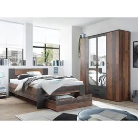 Pol-Power Drehtürenschrank Chicago 159 x 197 x 54 cm Braun