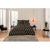 Estella Bettwäsche Estella Mako-Satin Bettwäsche 135x200 Lyanna graphit braun Wellen, Mako-Satin, 2 teilig, für Sommer und Winter braun|grau