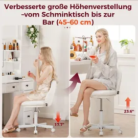 COMHOMA Drehstuhl Kunstleder Weiß