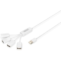 Digitus Slim Spider USB-Hub, 4x USB-A 2.0, USB-A 2.0