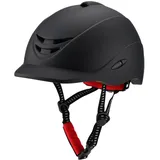 Reithelm mit Kinngurt Schockdichtem atmungsaktivem Reithelm mit Schaumschicht und Abnehmbarer Liner Verstellbarer PC-Reithelm zum Reiten und Radfahren, Radfahren