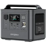 AFERIY P010 800W Solargenerator mit 100W Solarpanel, 512Wh LiFePO4 & 1.5Std Schnellladung Tragbare Powerstation, <10ms USV, 8 Ausgänge, BMS, Reine Sinuswelle 230V, für Party/Camping/Wohnmobil/Notfall