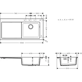 Hansgrohe S514-F450 Steingrau