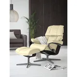 Stressless Stressless® Relaxsessel »Reno«, mit Cross Base, Größe S, M & L, Holzakzent Braun, beige