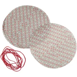 Dr. Oetker Deckchen-Set für Marmeladengläser, 8er inkl. Befestigungs-Gummis Einmachen Ø Gr.: onesize