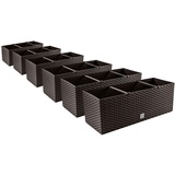 6X Blumenkasten Blumentopf Rattan-Optik Pflanztopf Balkonkasten Pflanzkästen, Umbra