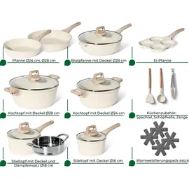 just perfecto household appliances JUST PERFECTO Topf-Set 21-tlg. Pfanne + Topf + Deckel