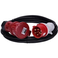 Voxura CEE-Kabel Verlängerungskabel Starkstromkabel 5-polig 400V H07RN-F 5G 1,5 16/5 16A IP44 Phasenwender Starkstrom 5m