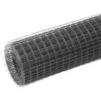 VidaXL Drahtzaun Stahl mit PVC-Beschichtung 25x0,5 m Grau