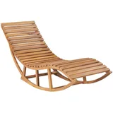 Mogou Schaukelliege, Liegestuhl Balkon, Gartenliege, Sonnenliege, Deckchair, Saunaliege, Teak Massivholz