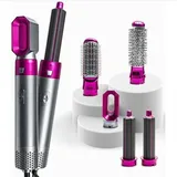 Haarbürste Warmluftbürsten-set 5 In 1 Haarlockenwickler Und Haarglättungsbürste Für Alle Haare Rotierende Gebläsebürste