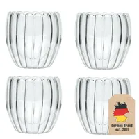 Intirilife Doppelwandiges Thermo Glas Set 4-tlg. 0,19 l