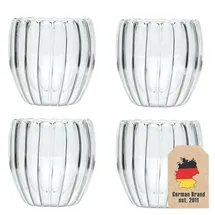 Intirilife Doppelwandiges Thermo Glas Set 4-tlg. 0,19 l