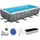 BESTWAY Power Steel Frame Pool Komplett-Set 549 x 274 x 122 cm inkl. Sandfilteranlage, Abdeckplane, Filterpumpe, Poolleiter