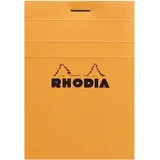Rhodia 11200C Notizblock (DIN A7, 7,4 x 10,5 cm, geheftet, kariert, 80 Blatt) 1 Stück orange