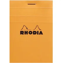 Rhodia 11200C Notizblock (DIN A7, 7,4 x 10,5 cm, geheftet, kariert, 80 Blatt) 1 Stück orange