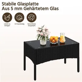 Yaheetech Gartenmöbel Set 4-tlg. Schwarz/Grau