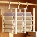 Hosenbügel Platzsparend 3 Stück 6 Etagen Kleiderbügel Hosen, Hosenbügel Kleiderbügel Platzsparend Faltbare, rutschfest Mehrfach Bügel Hosenkleiderbuegel für Jeans, Schals, Handtücher, Krawatten
