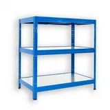 Steckregal mit Metallböden Biedrax 35 x 75 x 120 cm blau - 3 Böden verzinkt