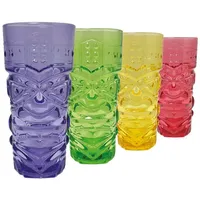 Bar Bespoke Farbiges Tiki Highball-Glas, 4 Stück