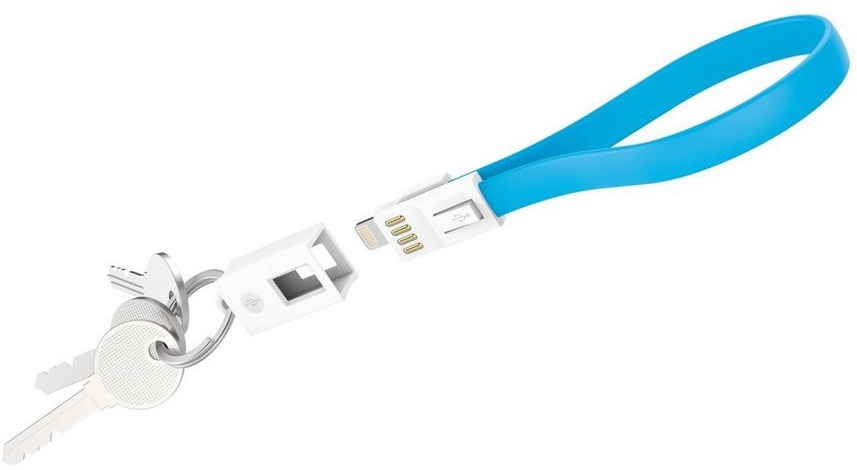 XLAYER Kabel Colour Line Key Cable Lightning 0.2m Smartphone-Kabel, Lightning, Lightning (20.00 cm) blau