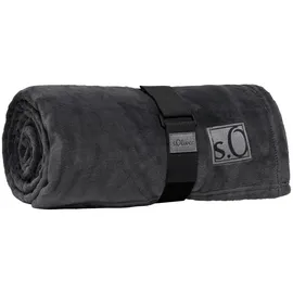 S.Oliver Kuscheldecke Kuschelsoft 150 x 200 cm Polyacryl Grau Anthrazit