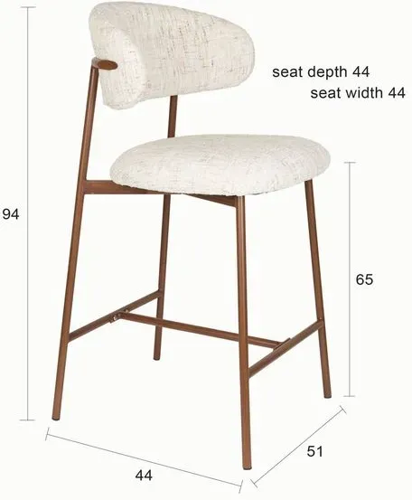 2er-Set White Label Barhocker Claes Stoff Off