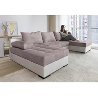 Wohnlandschaft COLLECTION AB "Josy, U-Form, Schlafsofa mit Bettkasten", grau (hellgrau), B:269cm H:41cm T:161cm, 100%Polyester, Sofas, flexible Recamiere, Breite: 269cm, inklusive Rückenkissen, Topseller