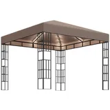 vidaXL Pavillon mit LED-Lichterkette 3x3 m Taupe